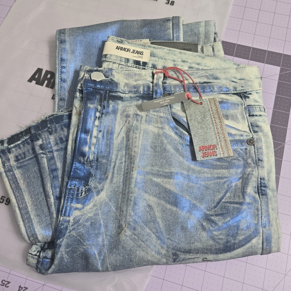 Stacked Armor Jeans ASJ08 FOIL WASH STACKED JEANS Size 38 Fire